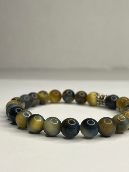 Yellow Tiger eye with Golden and Black Obsidian