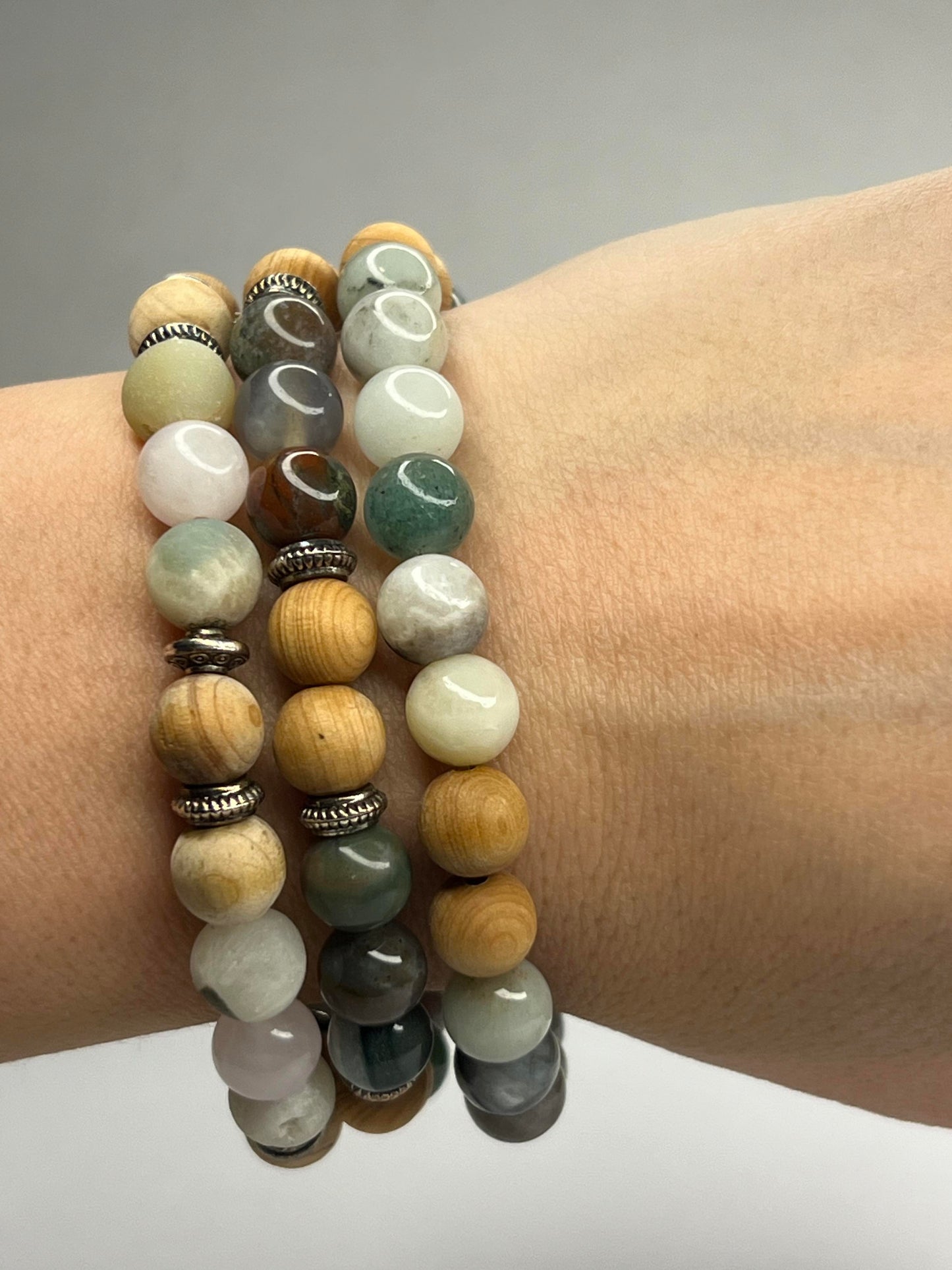 Indian Agate and Jasper with Wood