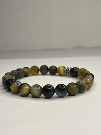 Yellow Tiger eye with Golden and Black Obsidian