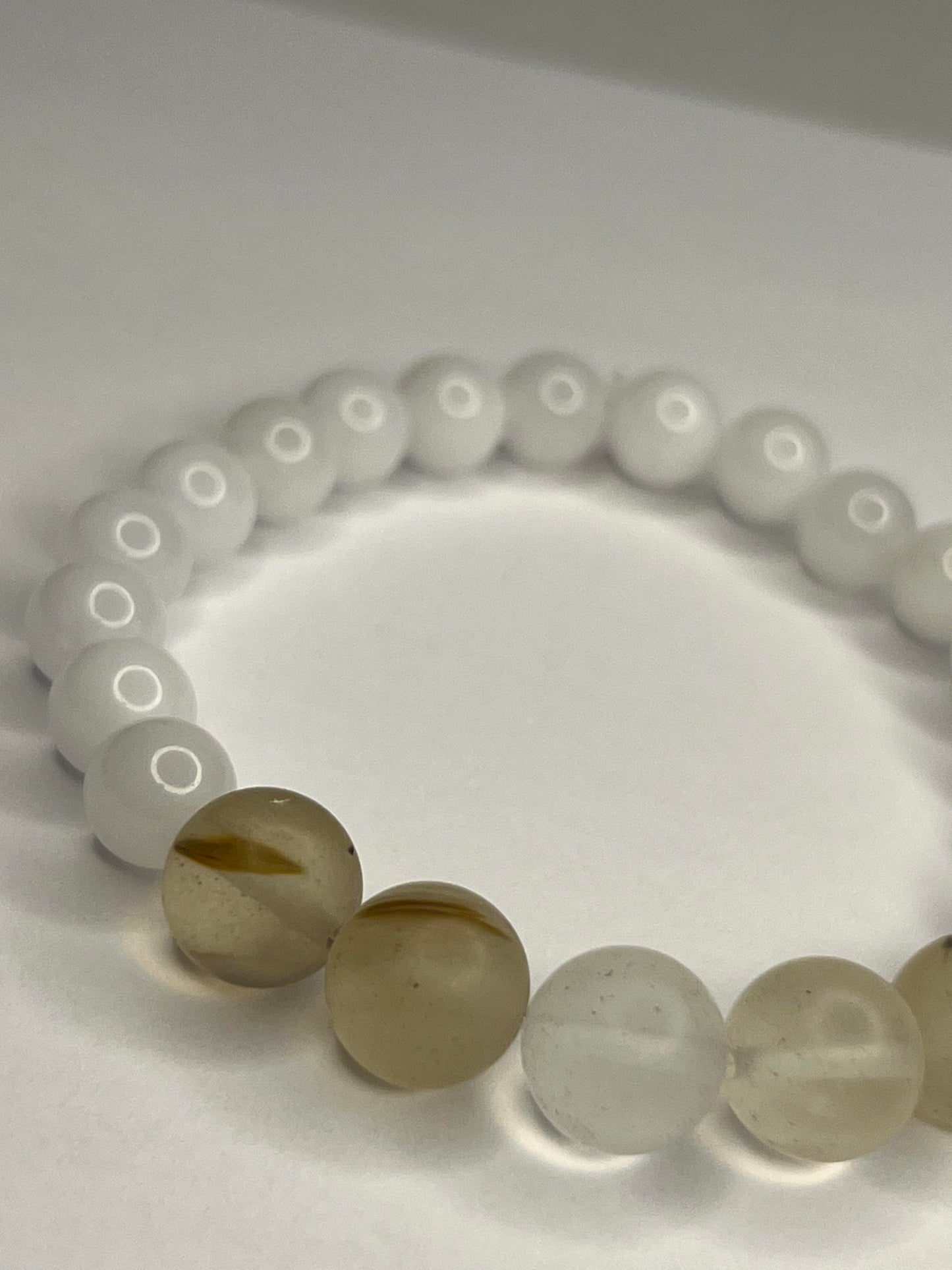 Pure white quartz, with Amethyst and  Matte Watermelon Rind