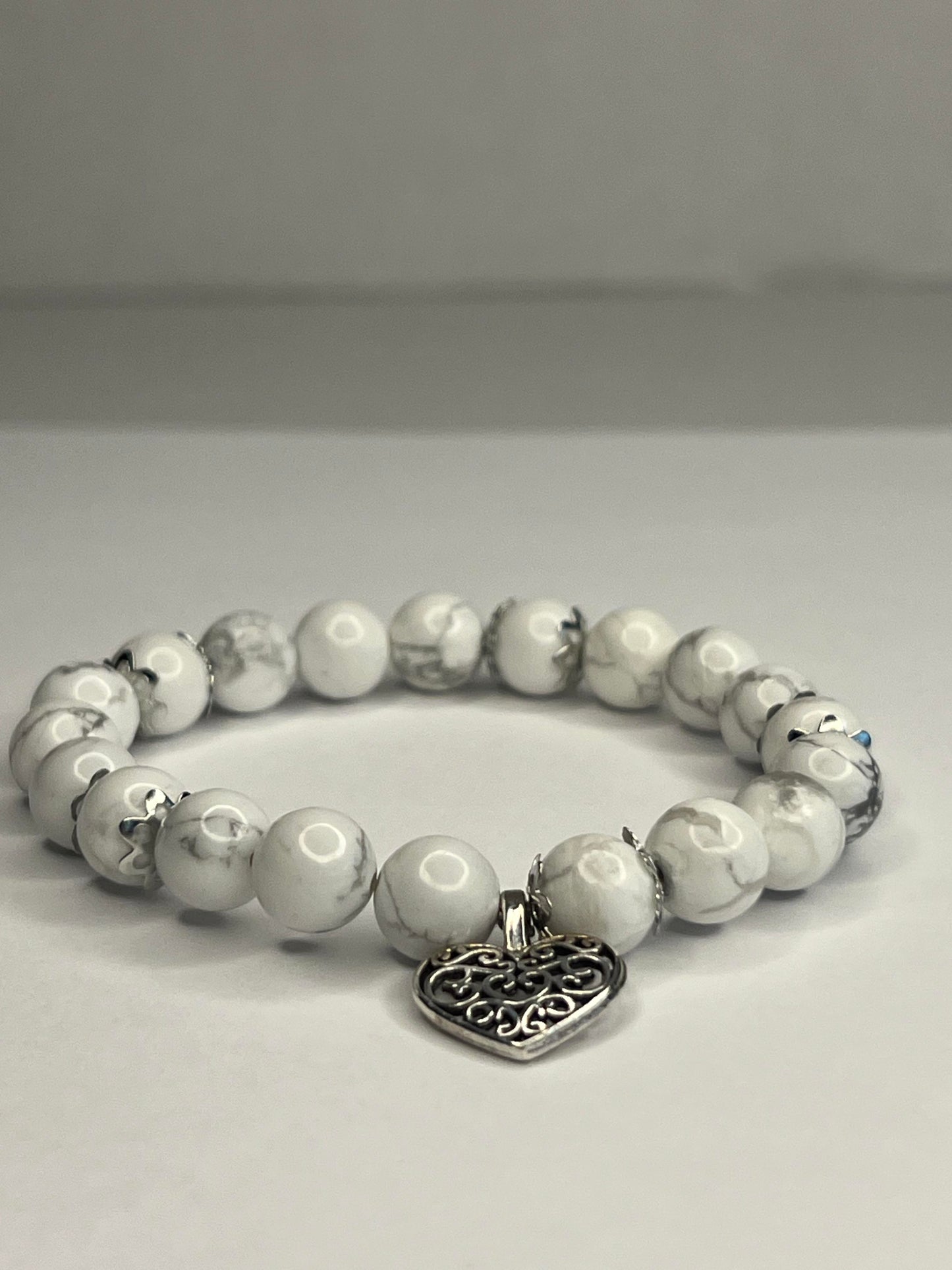 Howlite with steel heart